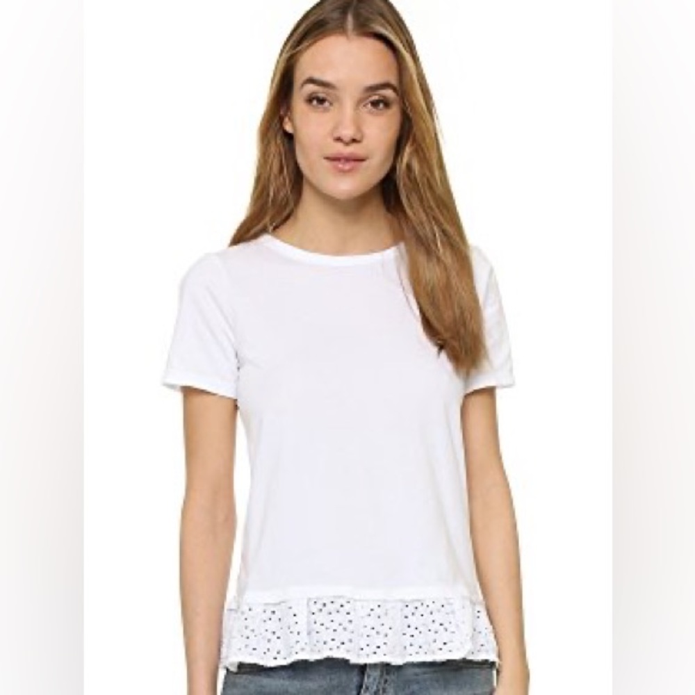 Clu Too Eyelet trim tee